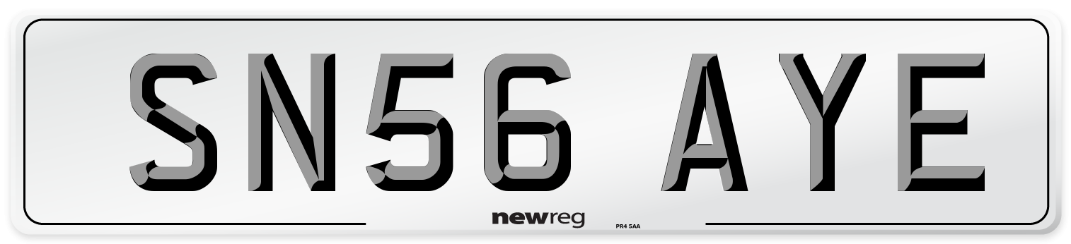 SN56 AYE Number Plate from New Reg